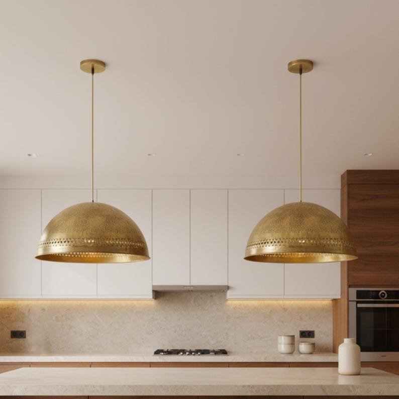 Handmade Moroccan Brass Dome Pendant Light: Boho Rustic Ceiling Light β Duty Free Handmade Moroccan Brass Dome Pendant Light: Boho Rustic Ceiling Light β Duty Free