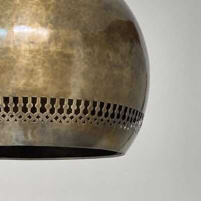 Bronze Globe Pendant Light β Burnished Brass Moroccan Hanging Ceiling Lamp with Perforation Design Bronze Globe Pendant Light β Burnished Brass Moroccan Hanging Ceiling Lamp with Perforation Design