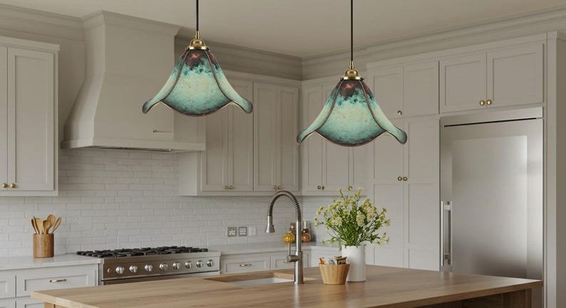 Unique Oxidized Farmhouse Light Fixture, Handmade Blue Patina Light, Ceiling Dome Pendant Lamp, Copper Hanging Light, Copper Kitchen Island Unique Oxidized Farmhouse Light Fixture, Handmade Blue Patina Light, Ceiling Dome Pendant Lamp, Copper Hanging Light, Copper Kitchen Island