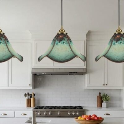 Unique Oxidized Farmhouse Light Fixture, Handmade Blue Patina Light, Ceiling Dome Pendant Lamp, Copper Hanging Light, Copper Kitchen Island Unique Oxidized Farmhouse Light Fixture, Handmade Blue Patina Light, Ceiling Dome Pendant Lamp, Copper Hanging Light, Copper Kitchen Island