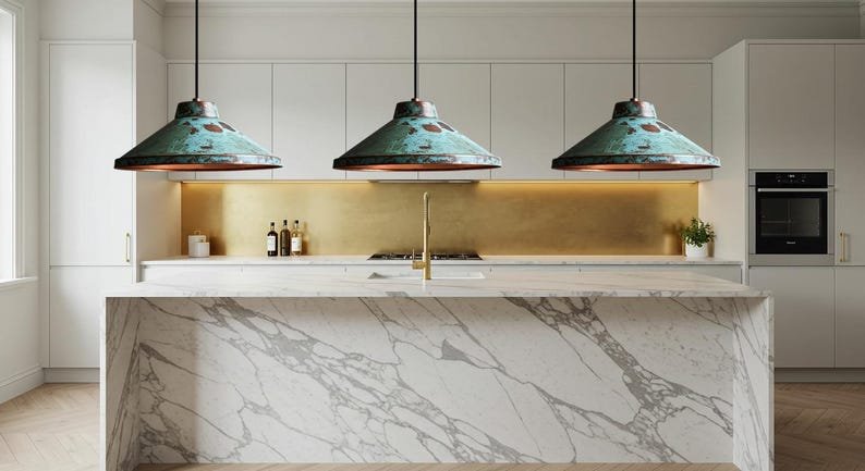 Oxidized Copper Dome Pendant Lamp, Ceiling Dome Lamp, Hanging Light, Rustic decor, Copper Industrial light, Kitchen Island Light