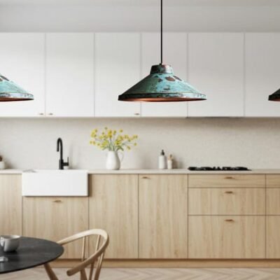 Oxidized Copper Dome Pendant Lamp, Ceiling Dome Lamp, Hanging Light, Rustic decor, Copper Industrial light, Kitchen Island Light