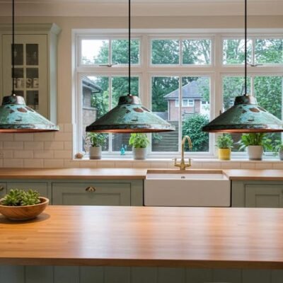 Oxidized Copper Dome Pendant Lamp, Ceiling Dome Lamp, Hanging Light, Rustic decor, Copper Industrial light, Kitchen Island Light