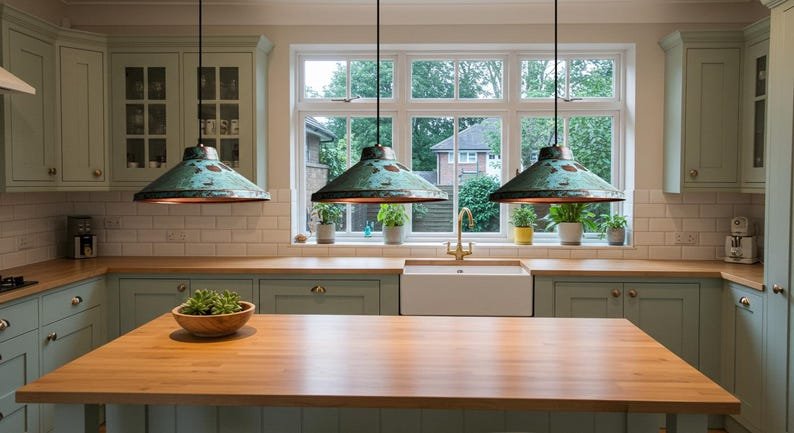 Oxidized Copper Dome Pendant Lamp, Ceiling Dome Lamp, Hanging Light, Rustic decor, Copper Industrial light, Kitchen Island Light