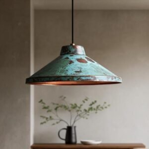 Green Patina Cone Pendant Industrial Copper Ceiling Light