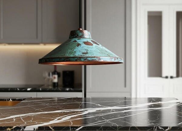 products-CopperIndustriallight99 Green Patina Cone Pendant Industrial Copper Ceiling Light