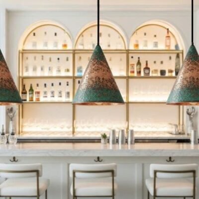 products-FarmhouseKitchenLighting_Green2 Green Patina Cone Pendant Farmhouse Kitchen Lighting
