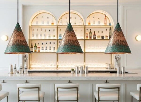 products-FarmhouseKitchenLighting_Green2 Green Patina Cone Pendant Farmhouse Kitchen Lighting