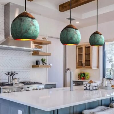Set of 3 Oxidized Copper Pendant Lights β Hammered Dome Lamps for Kitchen Island Lighting Set of 3 Oxidized Copper Pendant Lights β Hammered Dome Lamps for Kitchen Island Lighting