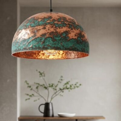 Rustic Chandelier, Copper Farmhouse light fixture, Ceiling Dome Lamp, Dome Lampshades, Industrial light, Kitchen Isalnd,Hanging Pendant Lamp