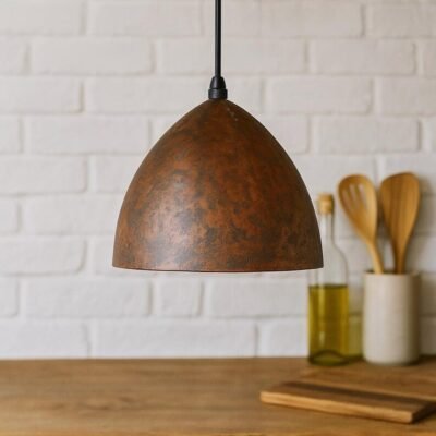 Rustic Cone Copper Pendant Minimalist Kitchen Light
