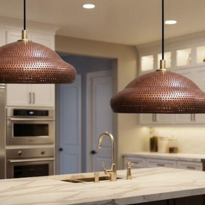 Handmade Copper Pendant Light: Moroccan Boho Island Lighting