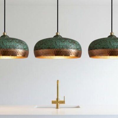 Industrial Modern Copper lamp Patina - Moroccan Farmhouse Lighting