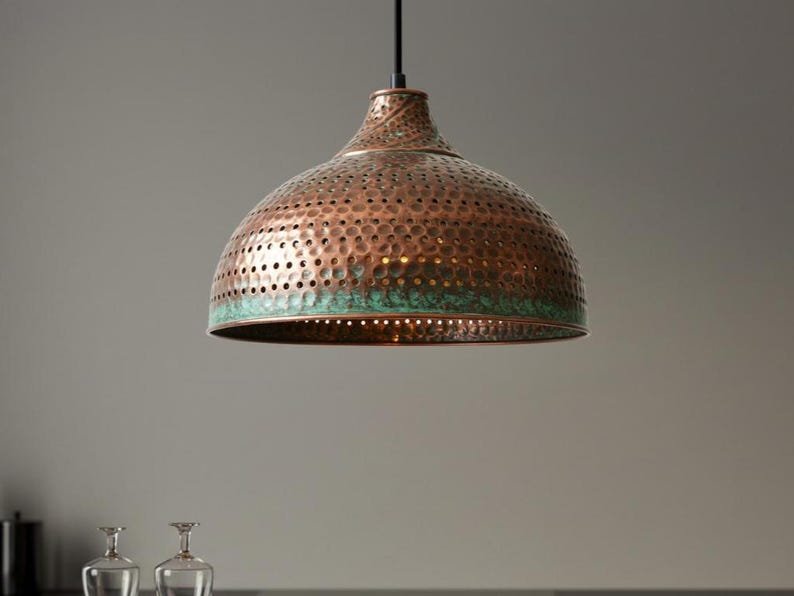 Handmade Hammered Copper Pendant Light, Moroccan Lighting, Rustic Chandelier Handmade Hammered Copper Pendant Light, Moroccan Lighting, Rustic Chandelier
