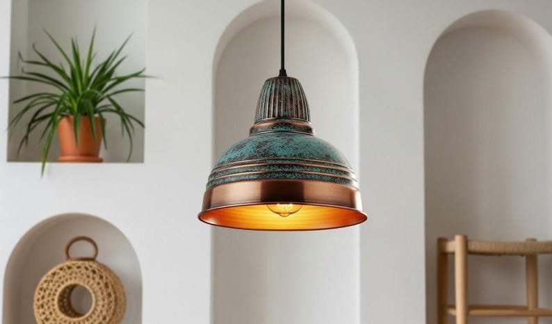 Farmhouse Kitchen Island Lighting, Rustic Ceiling Lamp Shade Unique, Copper Pendant, Handmade Oxidized patina Copper Pendant Light Farmhouse Kitchen Island Lighting, Rustic Ceiling Lamp Shade Unique, Copper Pendant, Handmade Oxidized patina Copper Pendant Light
