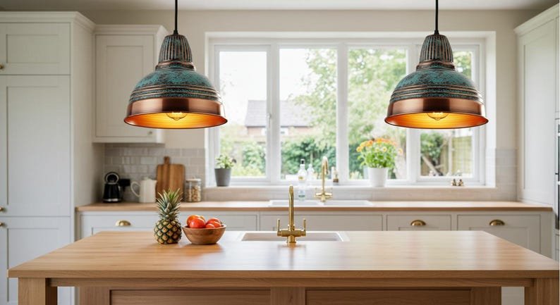 Farmhouse Kitchen Island Lighting, Rustic Ceiling Lamp Shade Unique, Copper Pendant, Handmade Oxidized patina Copper Pendant Light Farmhouse Kitchen Island Lighting, Rustic Ceiling Lamp Shade Unique, Copper Pendant, Handmade Oxidized patina Copper Pendant Light