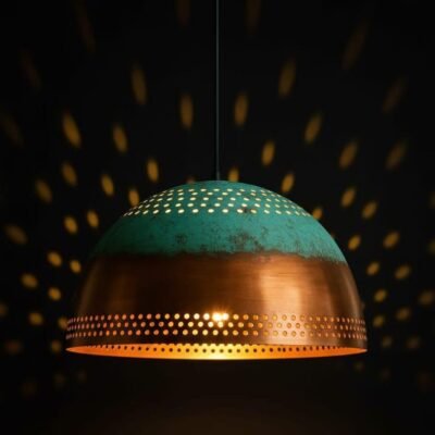 Green Patina Pendant Light , Patina Copper Kitchen Island Lighting