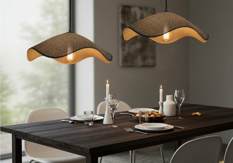 Handmade Moroccan Copper Pendant Light: Perforated Dome Ceiling Lamp