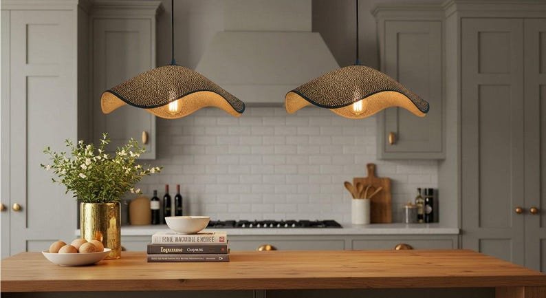 Handmade Moroccan Copper Pendant Light: Perforated Dome Ceiling Lamp