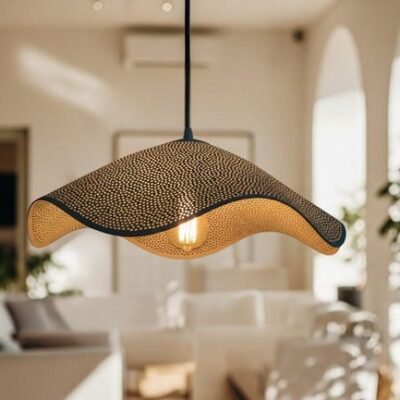 Handmade Moroccan Copper Pendant Light: Perforated Dome Ceiling Lamp