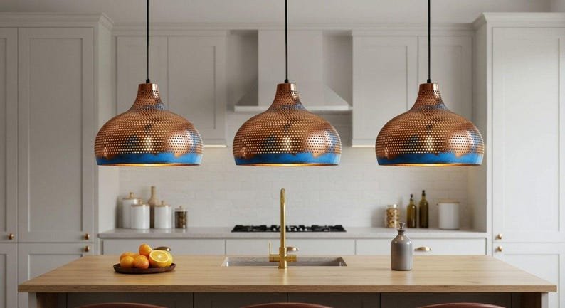 Handcrafted Copper Dome Lamp: Rustic Farmhouse Industrial Pendant Handcrafted Copper Dome Lamp: Rustic Farmhouse Industrial Pendant
