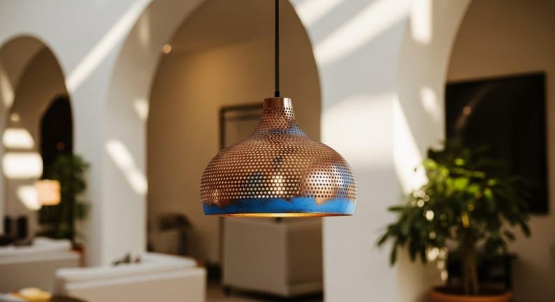 Handcrafted Copper Dome Lamp: Rustic Farmhouse Industrial Pendant Handcrafted Copper Dome Lamp: Rustic Farmhouse Industrial Pendant