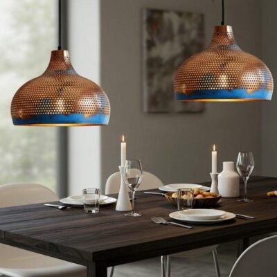 Handcrafted Copper Dome Lamp: Rustic Farmhouse Industrial Pendant Handcrafted Copper Dome Lamp: Rustic Farmhouse Industrial Pendant