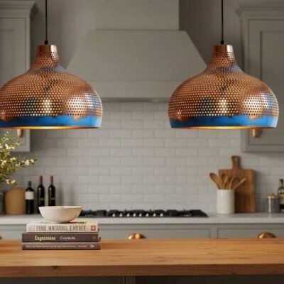 Handcrafted Copper Dome Lamp: Rustic Farmhouse Industrial Pendant Handcrafted Copper Dome Lamp: Rustic Farmhouse Industrial Pendant