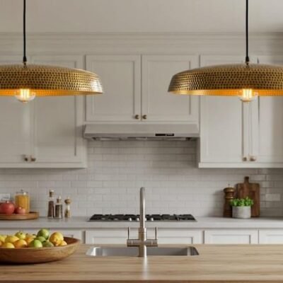 products-RusticMoroccanLighting4 Wide Perforated Brass Pendant Rustic Moroccan Island Light