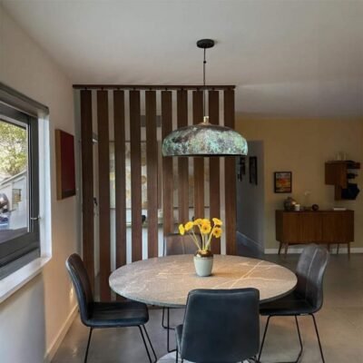 products-ShadeUnique6 Unique Verdigris Ombre Dome Handcrafted Statement Pendant