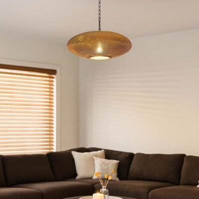 products-ShadowEffectBoho2 Brass Disc Pendant Soft Shadow Living Room Light