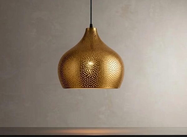 Golden Copper Farmhouse Pendant Light – Handmade Dome Ceiling Lamp for Warm Rustic Interiors Golden Copper Farmhouse Pendant Light – Handmade Dome Ceiling Lamp for Warm Rustic Interiors