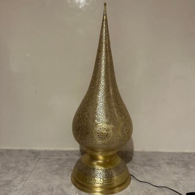 Moroccan brass lamp, large table lamp, artisanal bedside lamp, bronze table lamp, silver lamp, copper floor light , standing lamp , Morocco