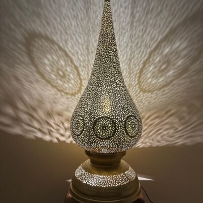 Moroccan brass lamp, large table lamp, artisanal bedside lamp, bronze table lamp, silver lamp, copper floor light , standing lamp , Morocco