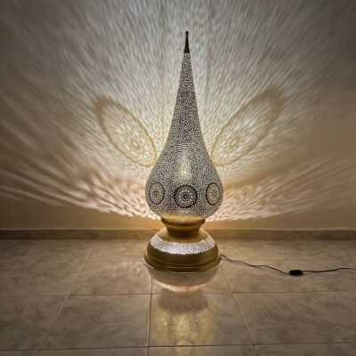 Tall Teardrop Floor Lamp Moroccan Shadow Light