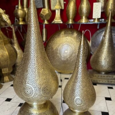 Moroccan brass lamp, large table lamp, artisanal bedside lamp, bronze table lamp, silver lamp, copper floor light , standing lamp , Morocco