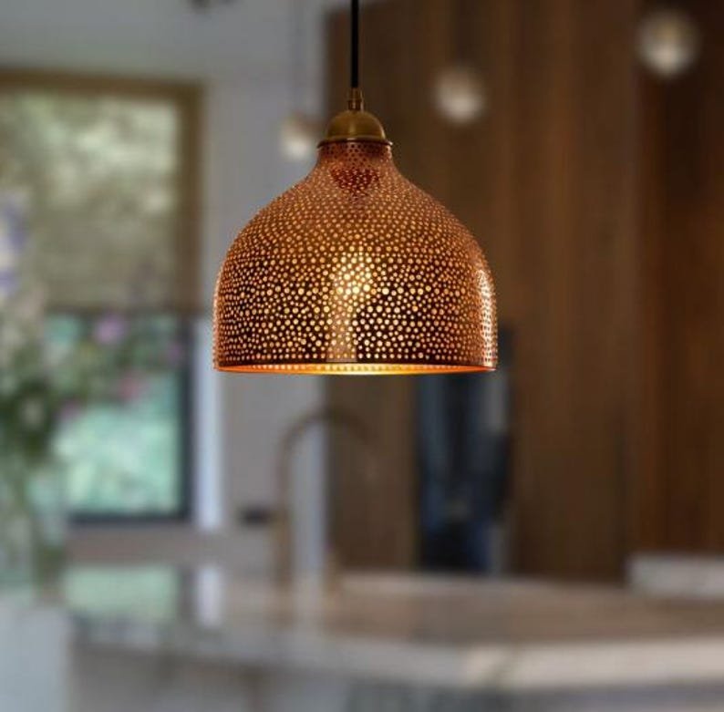 copper dome pendant light - oxidized turquoise patina with copper interior - modern kitchen island light - vintage hanging lamp copper dome pendant light - oxidized turquoise patina with copper interior - modern kitchen island light - vintage hanging lamp
