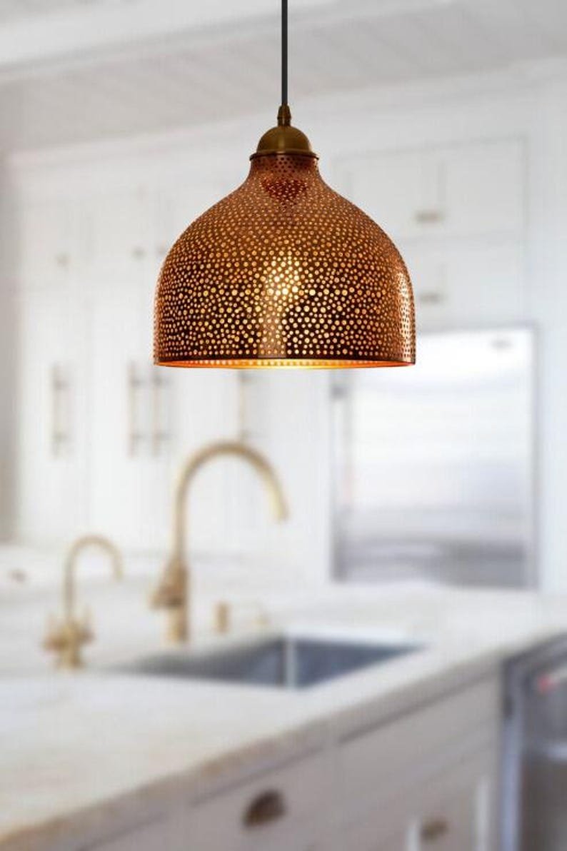 copper dome pendant light - oxidized turquoise patina with copper interior - modern kitchen island light - vintage hanging lamp copper dome pendant light - oxidized turquoise patina with copper interior - modern kitchen island light - vintage hanging lamp