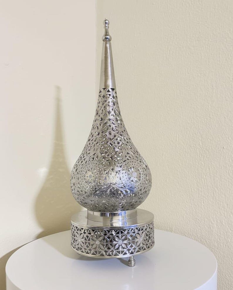 Brass lamp, Moroccan lamp brass, Moroccan lamp shade, Soft light, Lantern shade, handmade table lamp