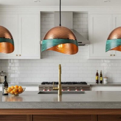 Green Patina Copper Pendant Light, Oxidized Copper Island Kitchen Lighting, Industrial Copper Pendant Light, Rustic chandelier, hanging light