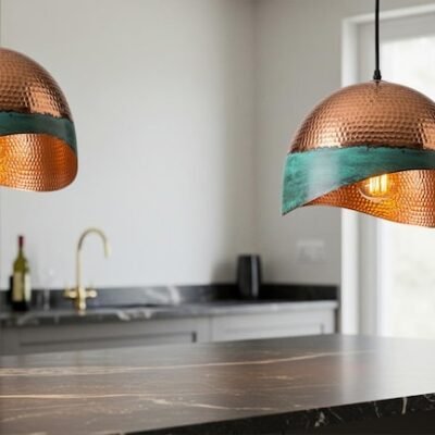 Green Patina Copper Pendant Light, Oxidized Copper Island Kitchen Lighting, Industrial Copper Pendant Light, Rustic chandelier, hanging light