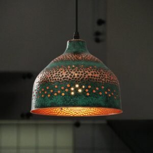 products-houseChandelier1-300x300 Hammered Two-Tone Patina Pendant Rustic House Chandelier