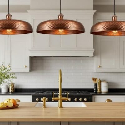 Hammered Copper Pendant Light: Handmade Moroccan Dome Lamp