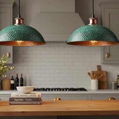 products-meredDome1 Green Patina Hammered Dome Pendant Copper Interior Kitchen Light