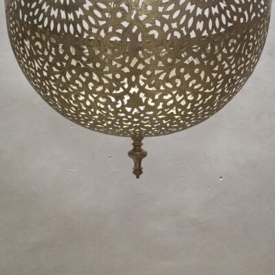 Moroccan Brass Pendant Light – Handcrafted Ceiling Light with Filigree Cutouts | Atlas Lights for Ambient Moroccan Decor – Sizes 16 to 50cm