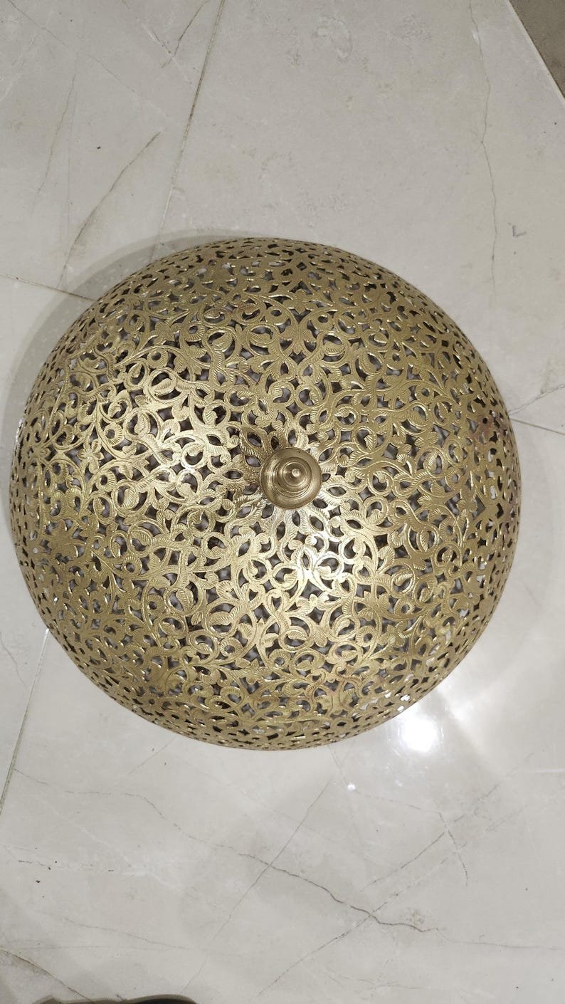 Moroccan Brass Pendant Light – Handcrafted Ceiling Light with Filigree Cutouts | Atlas Lights for Ambient Moroccan Decor – Sizes 16 to 50cm