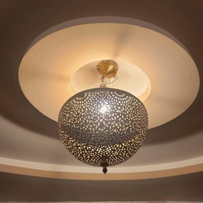 Moroccan Brass Pendant Light – Handcrafted Ceiling Light with Filigree Cutouts | Atlas Lights for Ambient Moroccan Decor – Sizes 16 to 50cm
