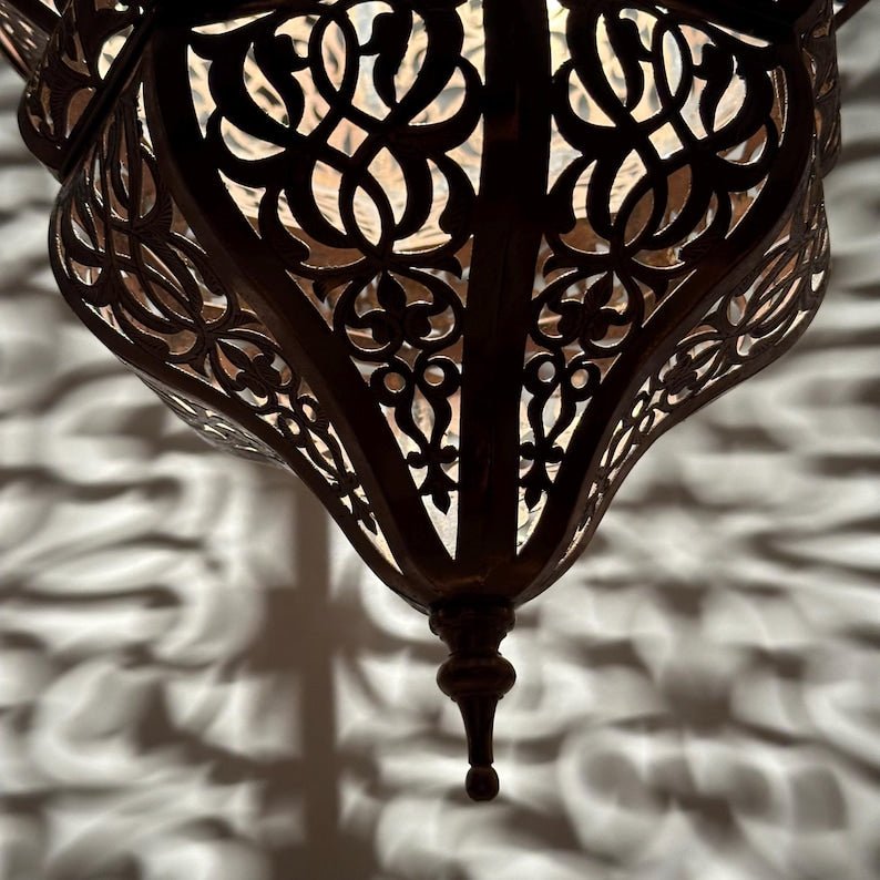 Moroccan Brass Lantern - An Artisanal Pendant Lamp Masterpiece for Your Home Deco, Handmade Ceiling Light, Brass Pendant Light Moroccan Brass Lantern - An Artisanal Pendant Lamp Masterpiece for Your Home Deco, Handmade Ceiling Light, Brass Pendant Light