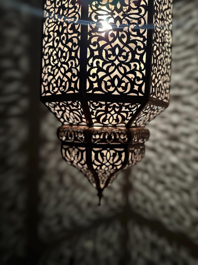 Moroccan Brass Lantern - An Artisanal Pendant Lamp Masterpiece for Your Home Deco, Handmade Ceiling Light, Brass Pendant Light Moroccan Brass Lantern - An Artisanal Pendant Lamp Masterpiece for Your Home Deco, Handmade Ceiling Light, Brass Pendant Light