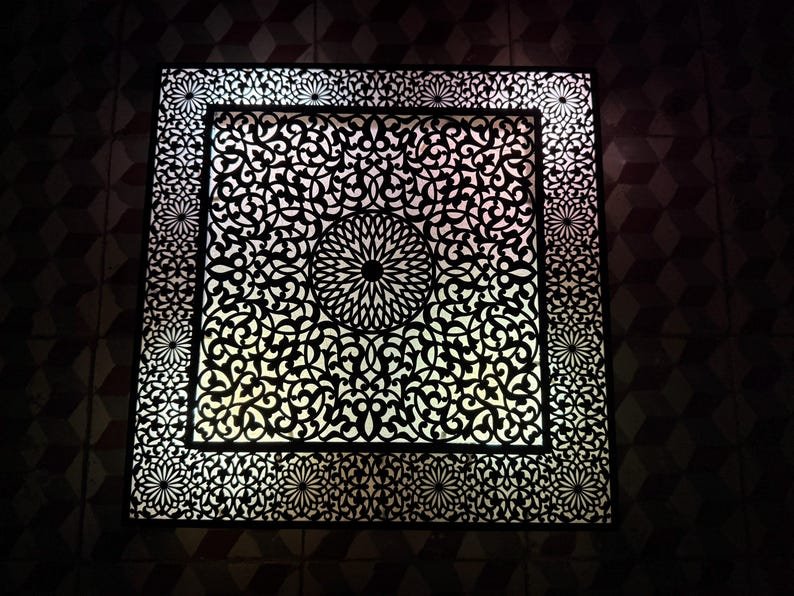 Handmade Moroccan Brass Wall Sconce – Art Deco Square Light